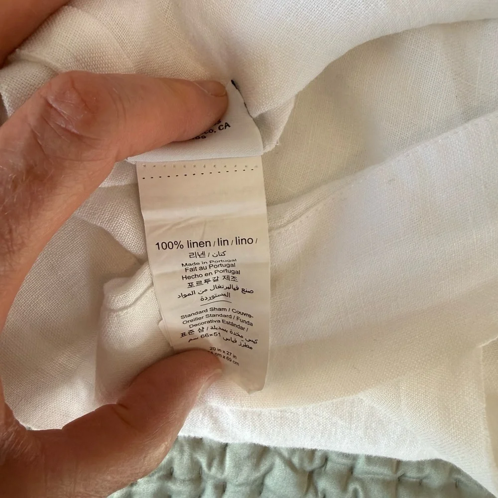 Williams Sonoma Chambers Linen Duvet Cover and Two Shams